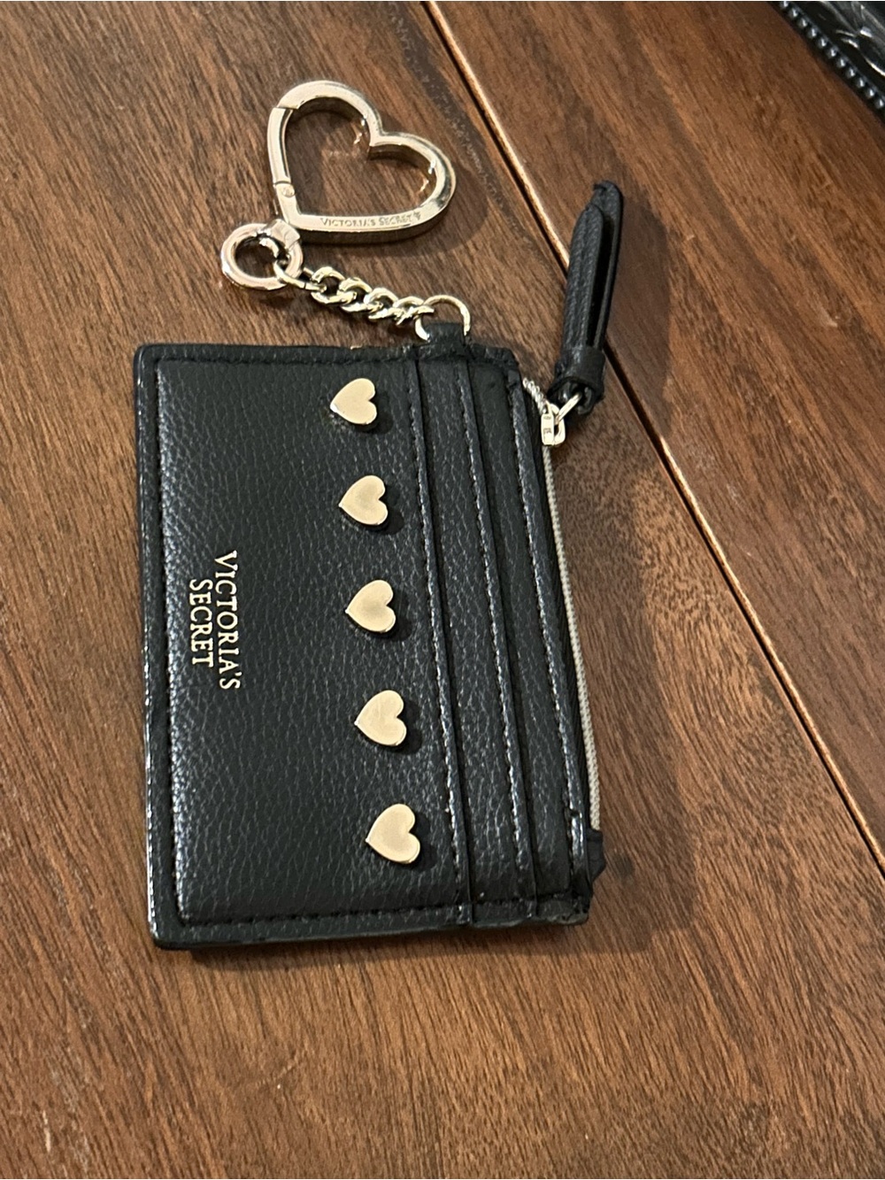 Victoria's Secret Black Heart Accent Card Holder Wallet